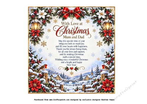 mum and dad christmas with decoupage insert