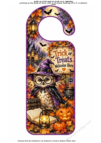 halloween door hanger 4 owl