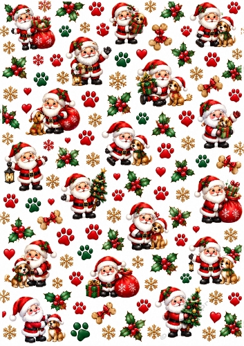 christmas backing santa paws