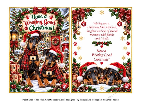doberman at christmas