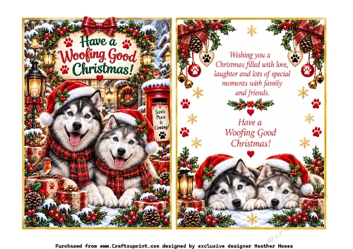 huskies at christmas