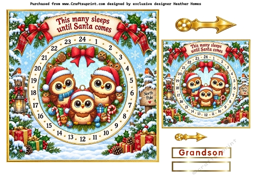 owl advent card