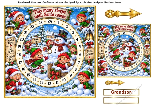 elves advent card