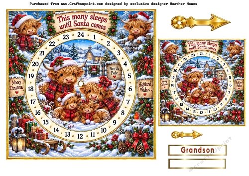 highland coos advent card