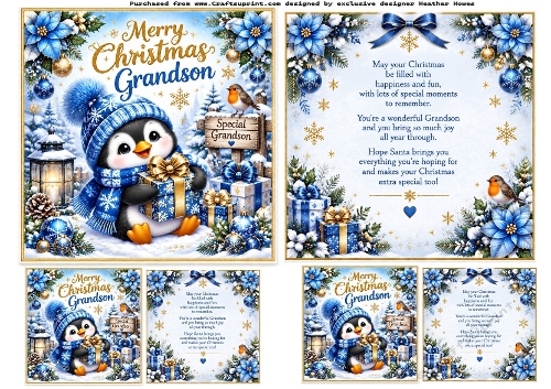 grandson christmas penguin