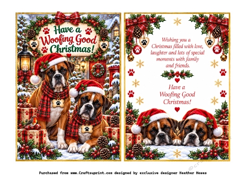 woofing good christmas boxer dogs