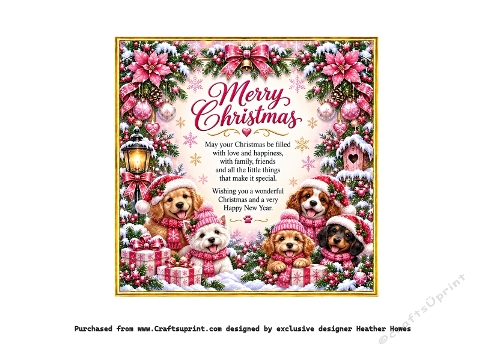 pink pups advent calendar clock insert