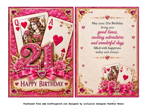 female 21 playing cards