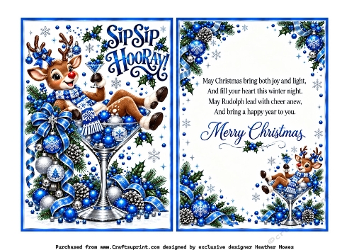 blue sip sip hooray rudolph