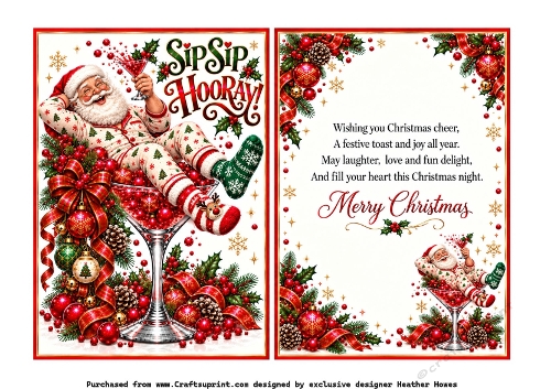red sip sip hooray santa