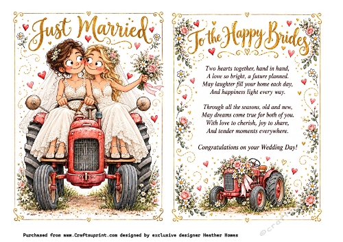 girls wedding tractor