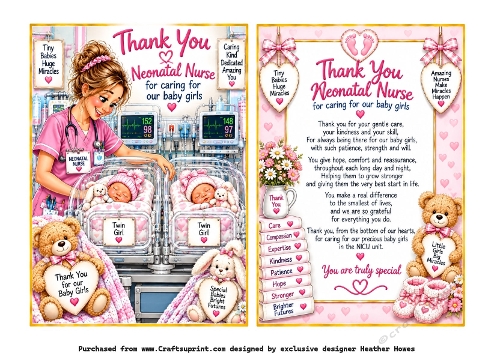 thank you neonatal nurse twin girls