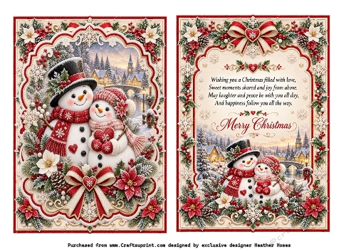 couple snowman christmas