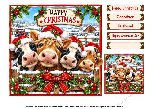 christmas cows on the farm
