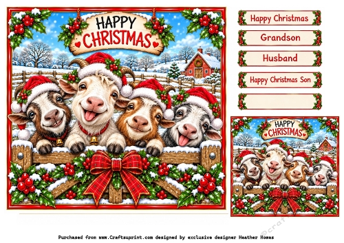 christmas  goats on the farm