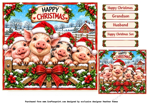 christmas  pigs on the farm