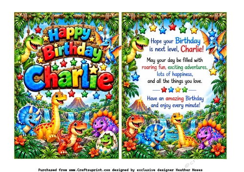boys names birthday charlie dinosaurs