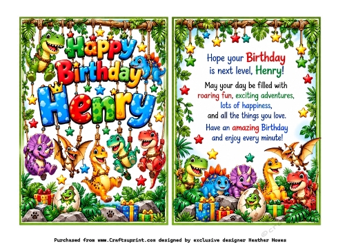 boys names birthday Henry Dinosaur