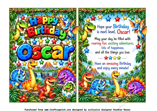 boys names birthday Oscar dinosaur