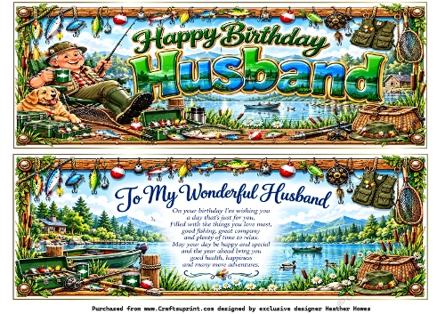 large DL Husband fishing birthday