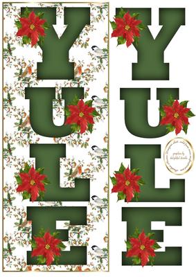 Tall Yule Dl Card with Robin Backing