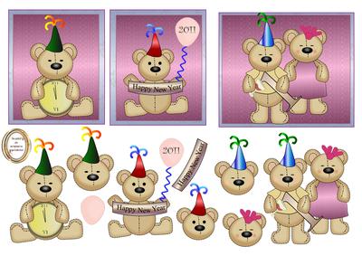 New Year Teddy Toppers