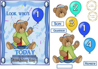 Birthday Boy Various Age Balloons