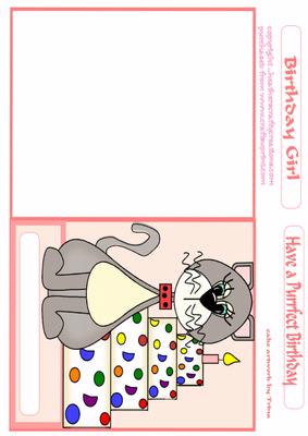 Birthday Girl Purrfect Birthday Cake Cat Card