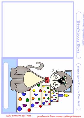 Birthday Boy Cake Cat Quick Card