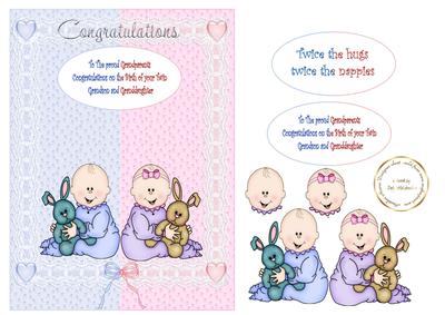 Grandparents A5 Boy Girl Twins