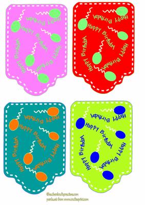 Bright Birthday Tags Large