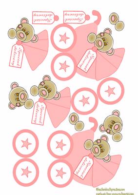 Pink Baby Prams with Teddy