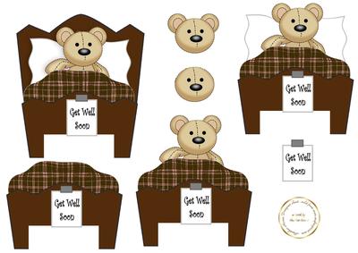 Bear in Bed Get Well 2