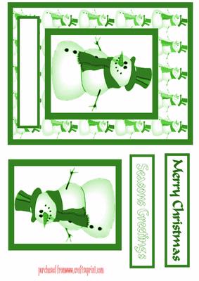 Green Card Front Snowman