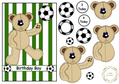 Footie Bear Green White