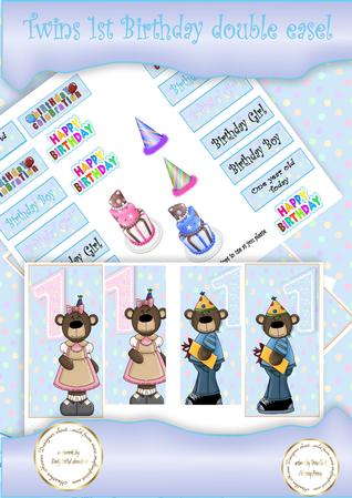 Twins 1st Birthday Double Easel