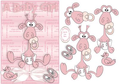 Polka Dot Baby Giraffe Pink
