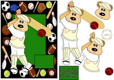 Sporty Cricket Dad Bear