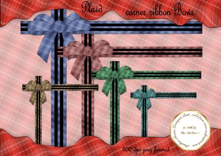Plaid Corner Ribbon Bows