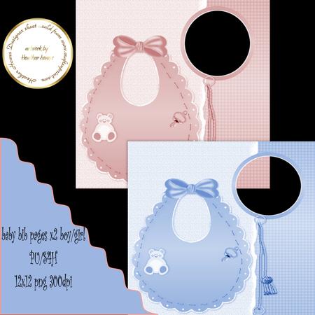 Baby Boy Girl Bib 12x12 Pages