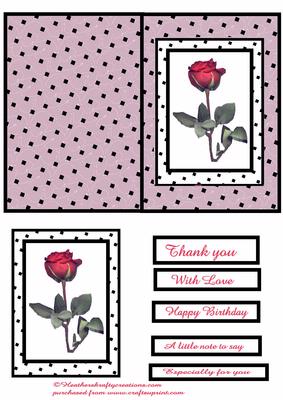 Pink Polka Card and Sentiments