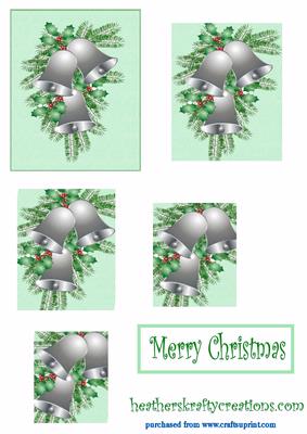 Bells and Holly Spiral Pyramid Sheet