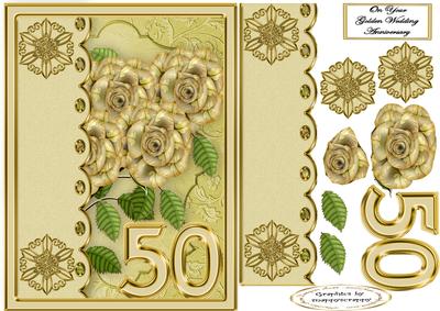 Gold Roses Wedding Anniversary