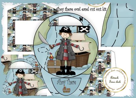Ahoy There Cut Out Oval Easel Kit