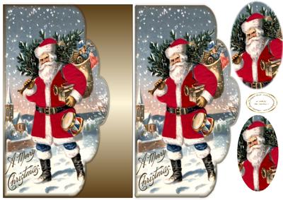 Scalloped Vintage Santa