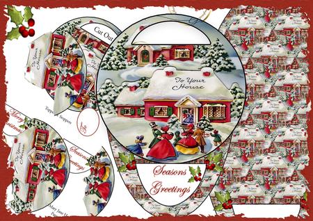 Vintage Christmas Oval Cutout Easel