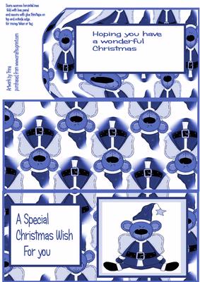 Santa Wallet Card Blue