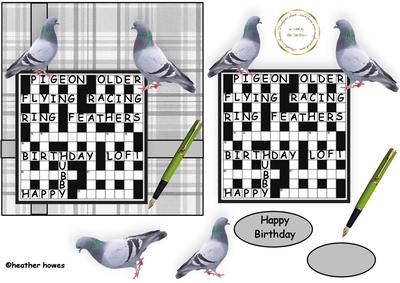 Hubby Birthday Crossword Pigeons