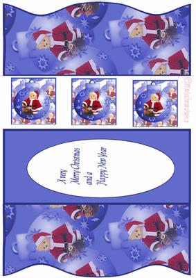 Wavy Dl Teddy Santa Christmas Card