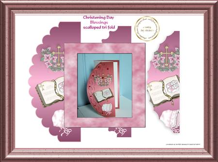 Scalloped Trifold Christening Girl